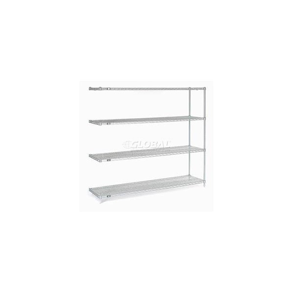 Global Equipment Nexel Stainless Steel Wire Shelving Add-On 72"W x 24"D x 86"H A24728S - main